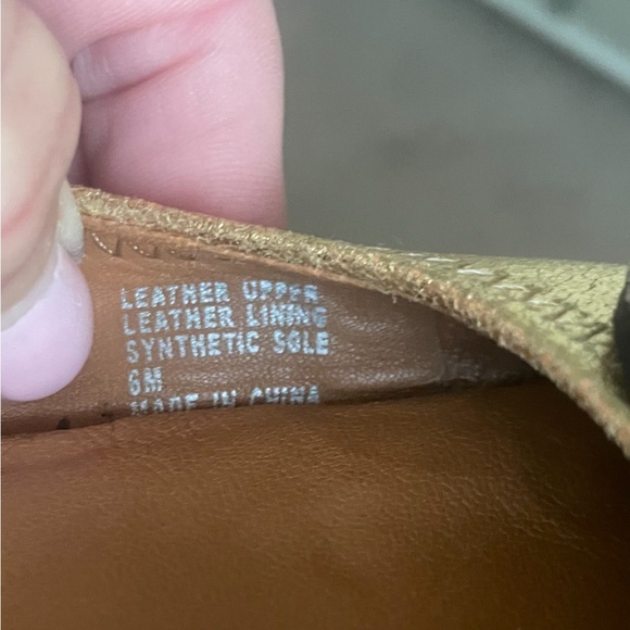 Tory Burch Reva Gold Ballet Flats Sz 6 - Picture 12 of 13